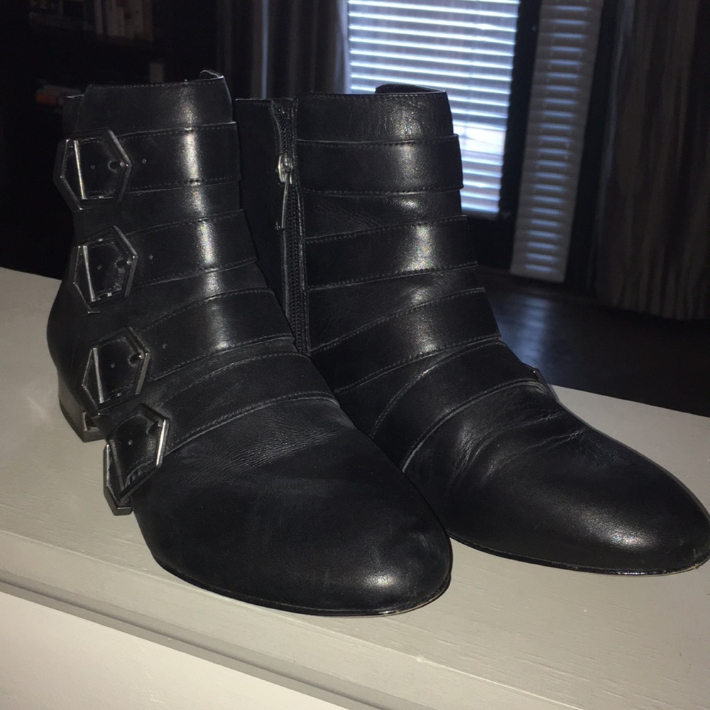 Sam Edelman Black Moto Booties Size 8